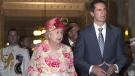 Queen Elizabeth II and and Ontario Premier Dalton McGuinty, right, walk as they take part in her closing departure at Queen's Park in Toronto on July 6, 2010. (Frank Gun / THE CANADIAN PRESS)