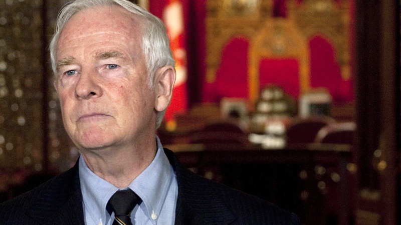 David Johnston makes brief remarks outside the Senate on Parliement Hill in Ottawa, Thursday, July 8, 2010. (Adrian Wyld / THE CANADIAN PRESS)  
