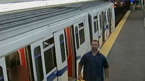 VPD investigators are hoping to speak with a man seen in a surveillance video taken at the 22nd Street SkyTrain station around 11:40 p.m. Tuesday, July 8, 2010. (Handout)