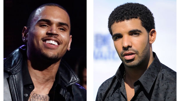Chris Brown (left) and Drake