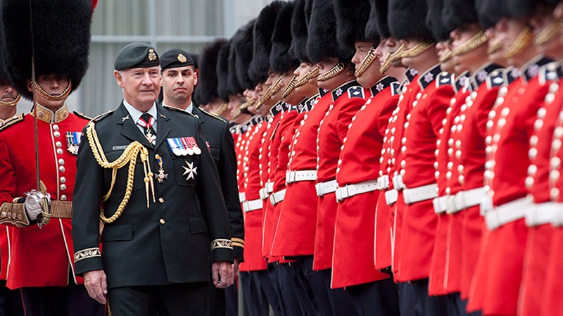 Governor General David Johnston inspects the Ceremonial Guard at Rideau Hall in Ottawa, Monday June 25, 2012. (THE CANADIAN PRESS/Adrian Wyld)


