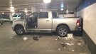 A security guard has been taken to the hospital following a stabbing in a parking lot in Toronto, Thursday, June 28, 2012. 