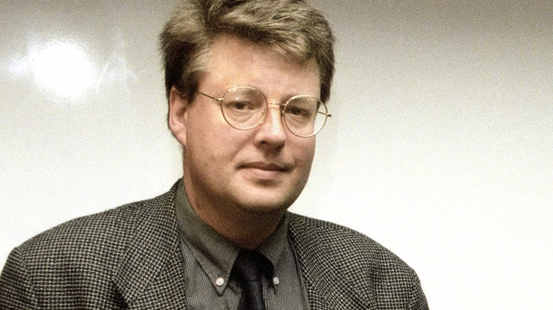 This file photo of Nov. 11, 1998 shows Swedish journalist and author Stieg Larsson. (Scanpix Sweden / Jan Collsioo)