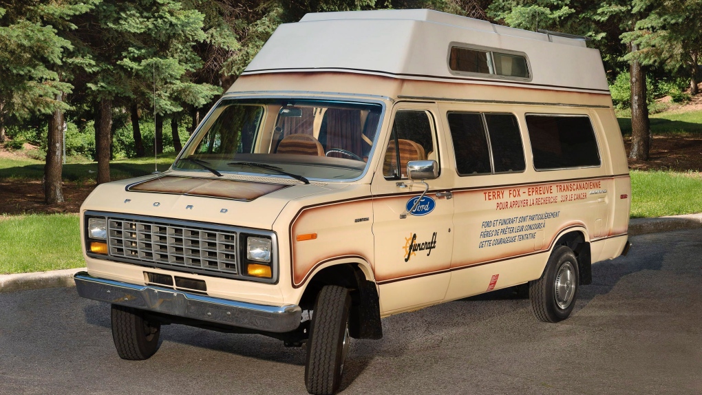 Beige camper van used in Terry Fox's Marathon of Hope