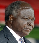 Kenya's President Mwai Kibaki is seen in Nairobi in this Dec. 12, 2007 file photo. Kibaki was re-elected in the closest presidential election in the country's history on Sunday, Dec. 30, 2007. (AP / Sayyid Azim, File) 