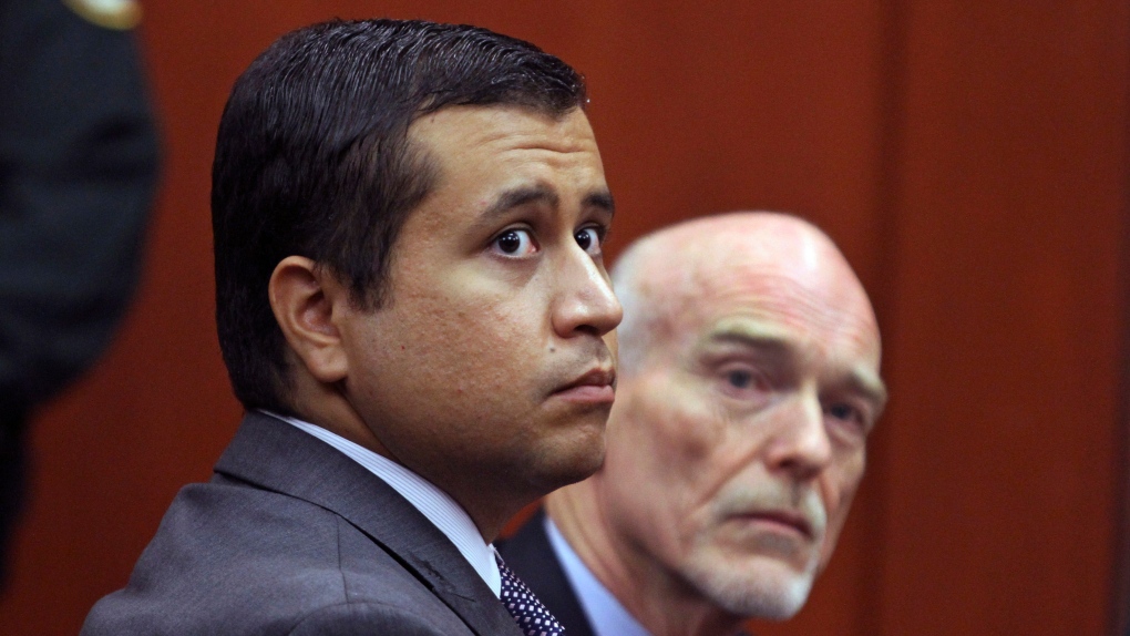 George Zimmerman, left, and attorney Don West 