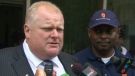 Mayor Rob Ford is seen speaking at press conference held in front of a housing complex in Toronto, Thursday, July 5, 2012. 
