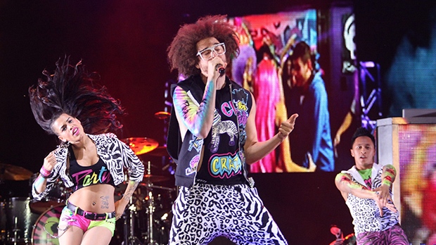 Redfoo of LMFAO is seen here performing at the RBC Royal Bank Bluesfest in Ottawa on Thursday, July 5, 2012. The Ottawa Bluesfest is ranked as one of the most successful music events in North America. (Patrick Doyle/The Canadian Press Images PHOTO/Ottawa Bluesfest via AP Images).