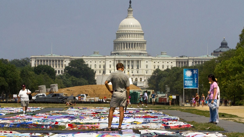 The AIDS Memorial Quilt displayed at the National Mall in Washington, on July 5, 2012.