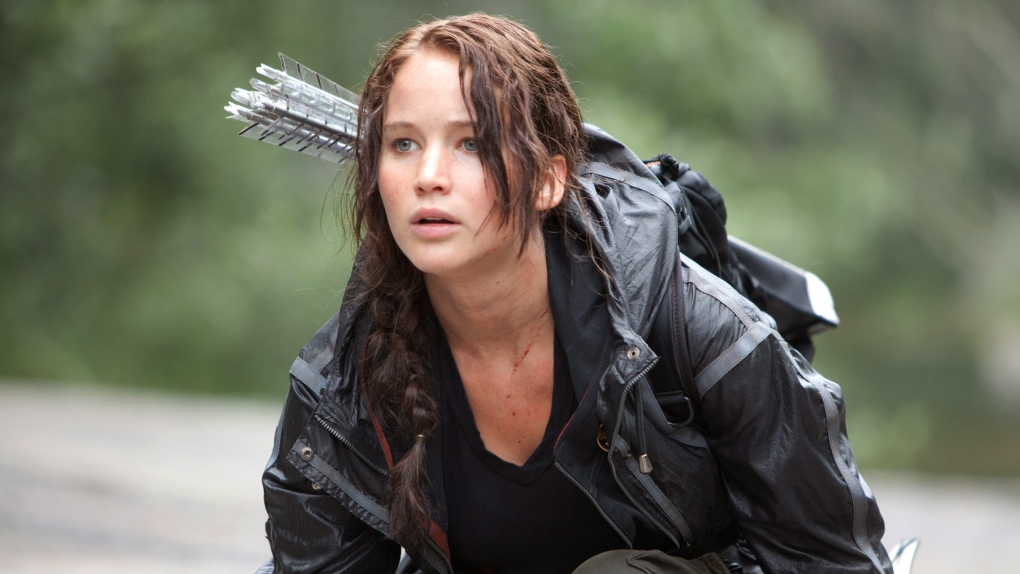 Jennifer Lawrence portrays Katniss Everdeen in a scene from 'The Hunger Games.' 