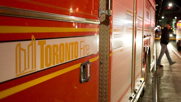 Firefighters tackle three-alarm blaze on Queen St. E