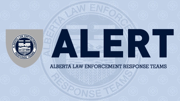 A stock photo showing the Alberta Law Enforcement Response Teams (ALERT) logo. 