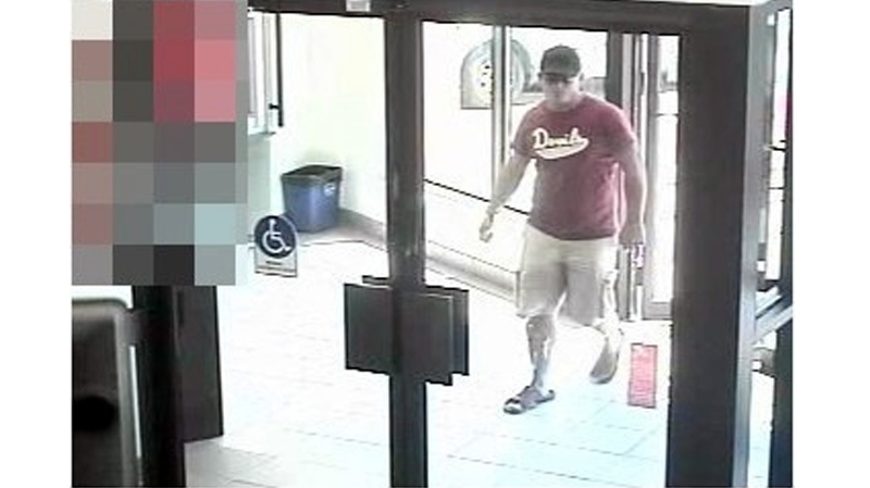 Image released by Waterloo Regional police of suspect in bank robbery on Doon Village road