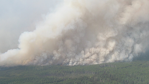 Wildfire burning near Zama City, Alta.