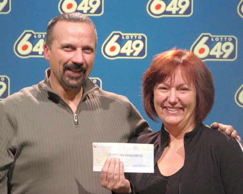 Sister and brother Alycia Heitt of Delta B.C. and Larry McAuliffe of Peterborough, Ont. won a LOTTO 6/49 jackpot of 37.344 million dollars from the January 2, 2008 draw.