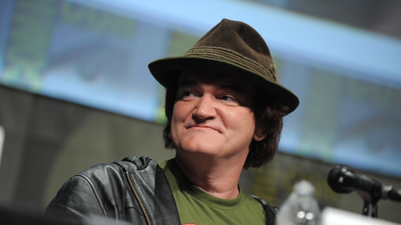 Quentin Tarantino speaks at the "Django Unchained" panel at Comic-Con on July 14, 2012.