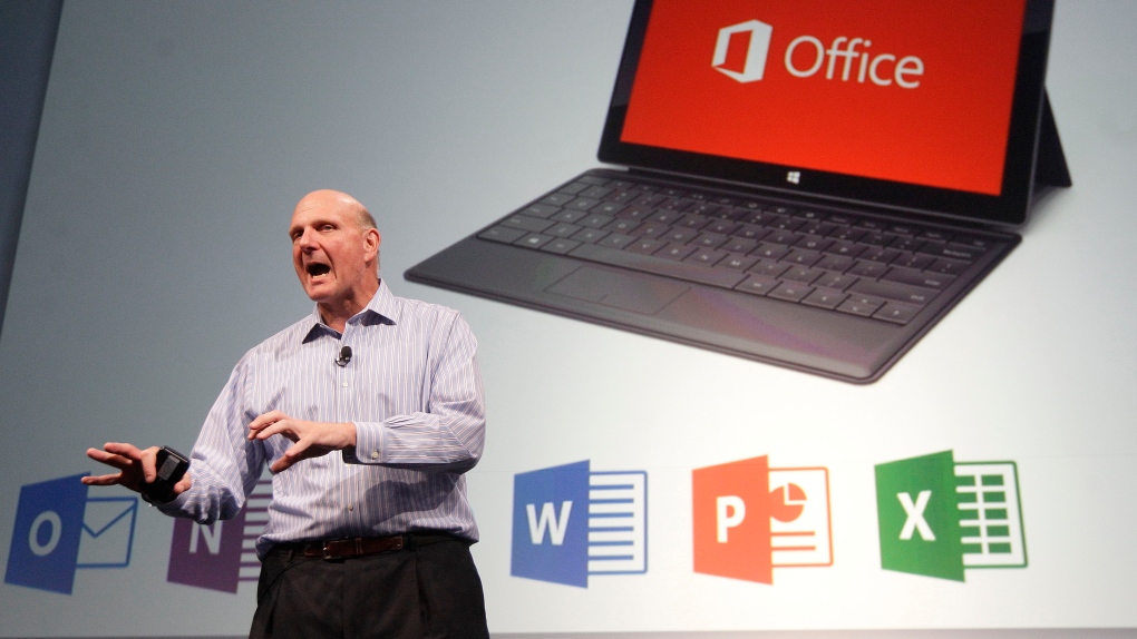 Microsoft CEO Steve Ballmer speaks at a Microsoft event in San Francisco, Monday, July 16, 2012.