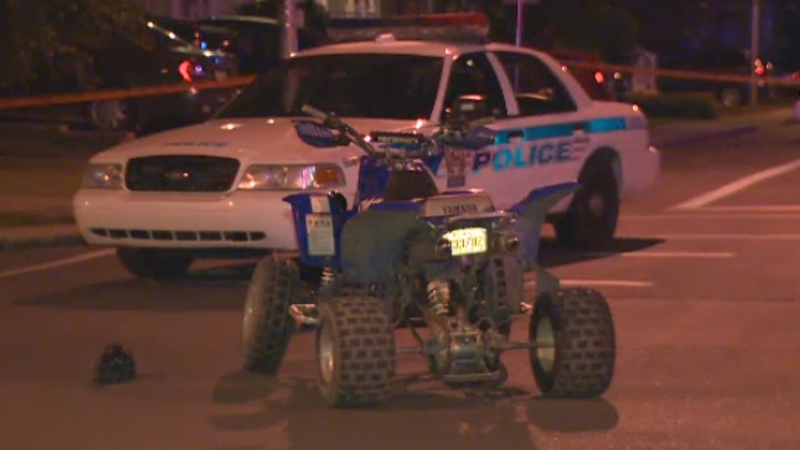An ATV rider is in hospital after crashing into a car in Laval (July 18, 2012)