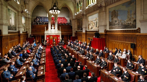 An overview of a ceremony in the Senate is seen on Thursday, Nov. 24, 2011. (The Canadian Press/Adrian Wyld)