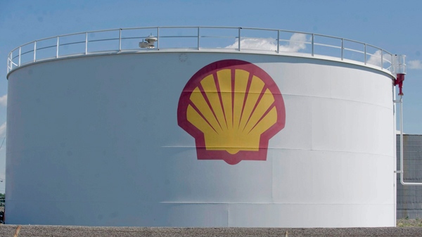 A Shell oil drum.