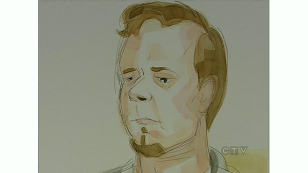 A courtroom sketch of Nicolas Stone, by Mike McLaughlin (August 4, 2010)