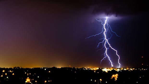 MyNews contributor Colin Carmichael sent in this image of lightning during a storm in Cambridge, Ont. Thursday, July 26, 2012.