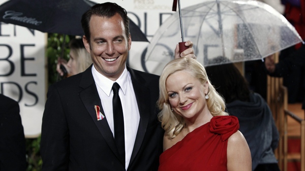 Will Arnett and Amy Poehler arrive at the 67th Annual Golden Globe Awards on Saturday, Jan. 17, 2010, in Beverly Hills, Calif. (AP / Matt Sayles)