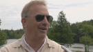 Hollywood actor Kevin Costner speaks to reporters during the 2012 TELUS World Skins Game on July. 30, 2012. 