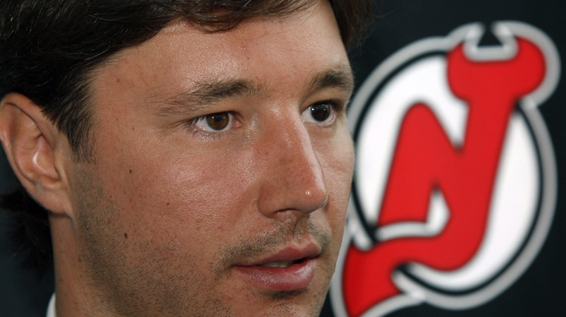 New Jersey Devils star forward Ilya Kovalchuk, of Russia, listens to a question during a news conference in Newark, N.J., Tuesday, July 20, 2010. (AP / Mel Evans)