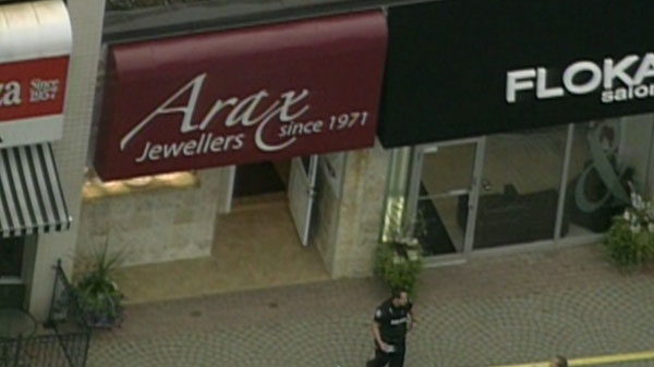 The Monday, Aug. 9, 2010 incident took place at Arax Jewellers, located in a plaza north of Eglinton Ave. E. and just east of Bayview Ave.