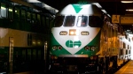 A GO Transit train arrives at Union Station in Toronto in this file photo. (The Canadian Press/Adrian Wyld)