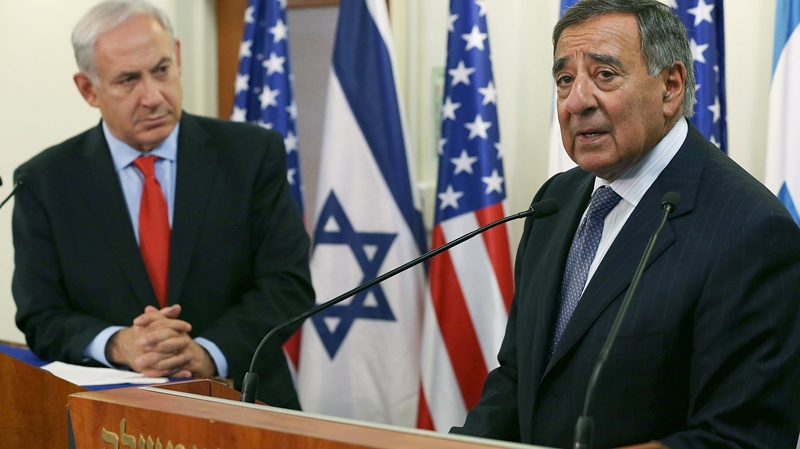Israeli Prime Minister Benjamin Netanyahu and Defence Secretary Leon Panetta 