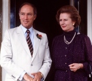 Margaret Thatcher and Pierre Trudeau as shown in Australia in this Oct. 4, 1981 file photo. (THE CANADIAN PRESS/Peter Bregg)