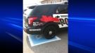 A Woodstock police cruiser is seen stopped in a handicap spot at a truck stop on Tuesday, July 31, 2012, in this image submitted to MyNews.