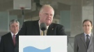Toronto Mayor Rob Ford speaks at the unveiling of Underpass Park on Thursday, Aug. 2, 2012.