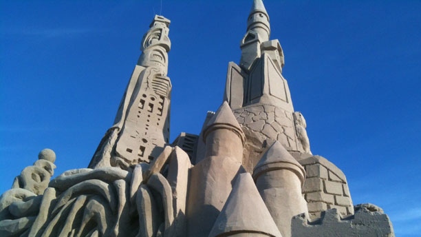 Manitoba's largest sand castle from Grand Beach