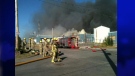 Firefighters battle a blaze in a former automotive parts plant in Welland, Ont. on Tuesday, Aug. 7, 2012. (Photo courtesy: David Richie)
