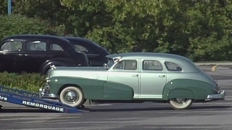 Antique cars roll into Gatineau for the filming of 'On the Road', which is set in the 1940s.