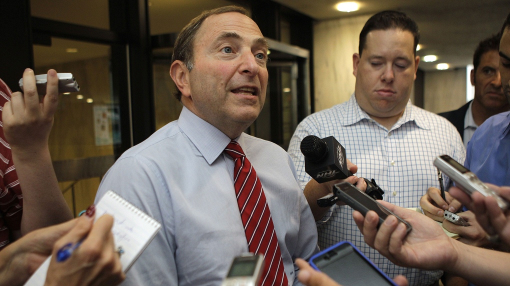 Gary Bettman speaks to reporters about ongoing labor talks with the NHL Players Association.