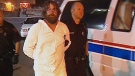 Trevor Kloschinsky, who was charged with first-degree murder in connection with the death of retired RCMP officer Rod Lazenby, is taken into police custody in Calgary on Saturday, Aug. 11, 2012.