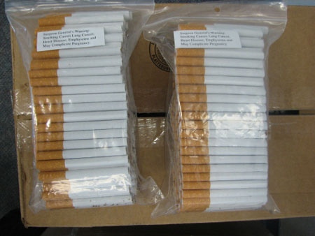 RCMP showed off some of the 1.5 million cigarettes seized in project Deliverance