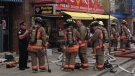 A downtown stretch of Spadina Avenue was closed to traffic after smoke was spotted inside a jewelry store on Tuesday, Aug. 14, 2012. (Sean Davidson / CTV Toronto)