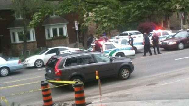 Police arrest driver of stolen car after chasing vehicle from Gatineau into Ottawa's Glebe neighbourhood Tuesday August 14, 2012. Photo courtesy @tmwayne
