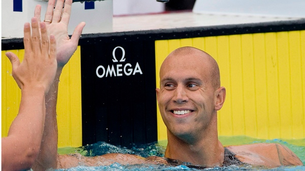Brent Hayden won the silver medal in the 100-metre freestyle in Irvine California (Seen here on August 11, 2009 in Montreal) THE CANADIAN PRESS/GRAHAM HUGHES