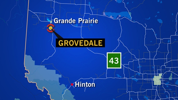 Grovedale, Alberta, Map