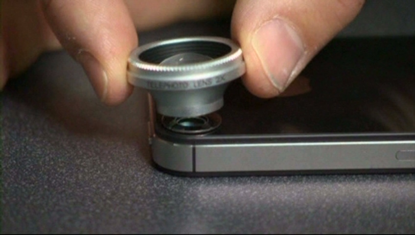 An add-on lens made for a smartphone claims to improve cell phone pictures.