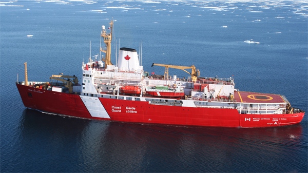 The heavy icebreaker CCGS Louis S. St-Laurent is seen in this image courtesy the Department of Fisheries and Oceans.