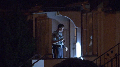 Police respond to reports of shots fired in the 3700-block of Oxford St. in Burnaby around 2 a.m. on Aug. 26, 2010. (CTV)