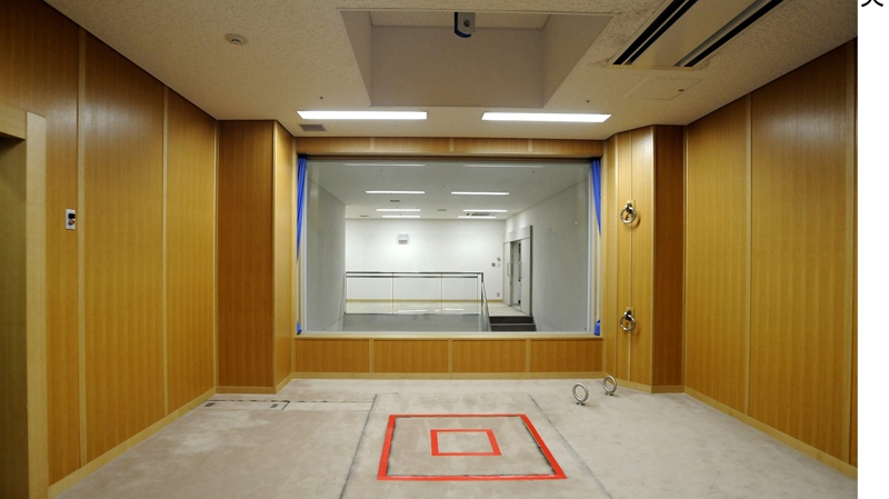The main gallows of the Tokyo Detention Center is shown during a tour on Friday, Aug. 27, 2010. (AP / Kyodo News) 