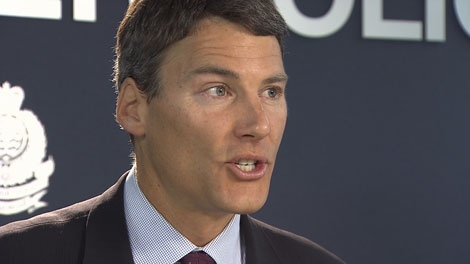 Vancouver mayor Gregor Robertson attends a press conference where Vancouver police revealed recent crime stats for Vancouver, B.C. on Monday, August 30, 2010 (CTV) 
